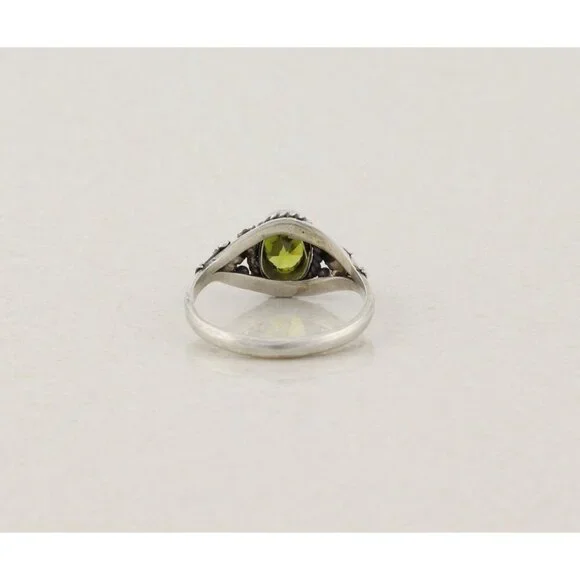 Sterling Silver Green Cubic Zirconia Ring Size 9 1/4 - Picture 4 of 7